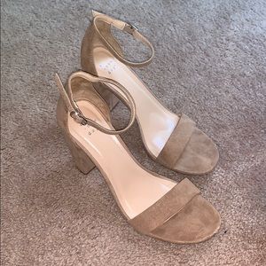 Tan block heels